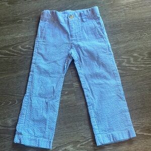 Janie and Jack Little Boy's & Boy's Seersucker Pants. Pacific Blue & White